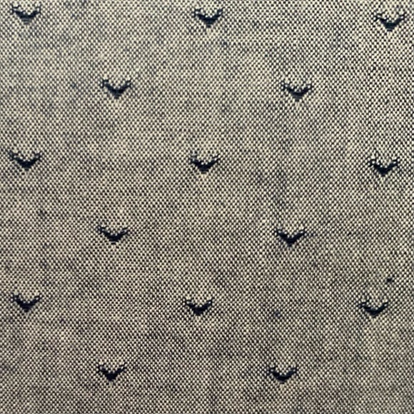 Chambray Patterned Ruffled Prairie Blouse, Size Large - Picture 10 of 12